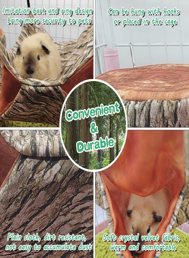 EAEDMY Guinea Pig, Rat & Ferret Tree Hole Bed and Hammock Tunnel, Parrot Bird Hideout and Soft Bed - Image 4